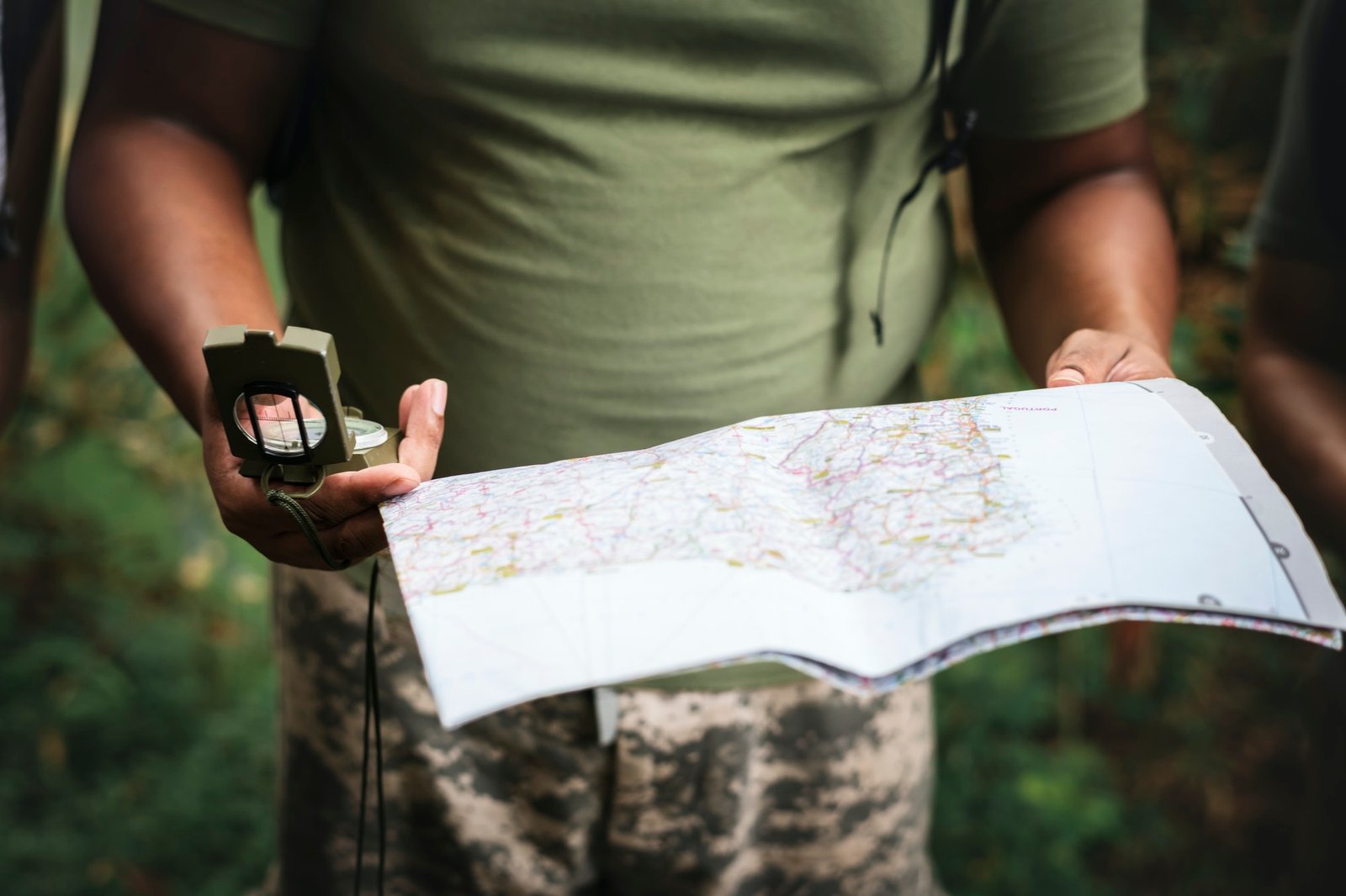 Checking on the map for directions